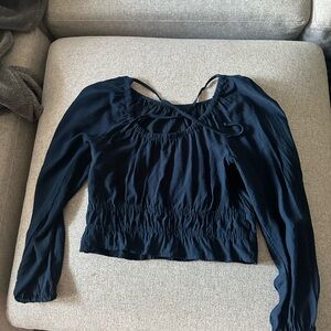 Madewell Twill Tie-Back Cutout Top